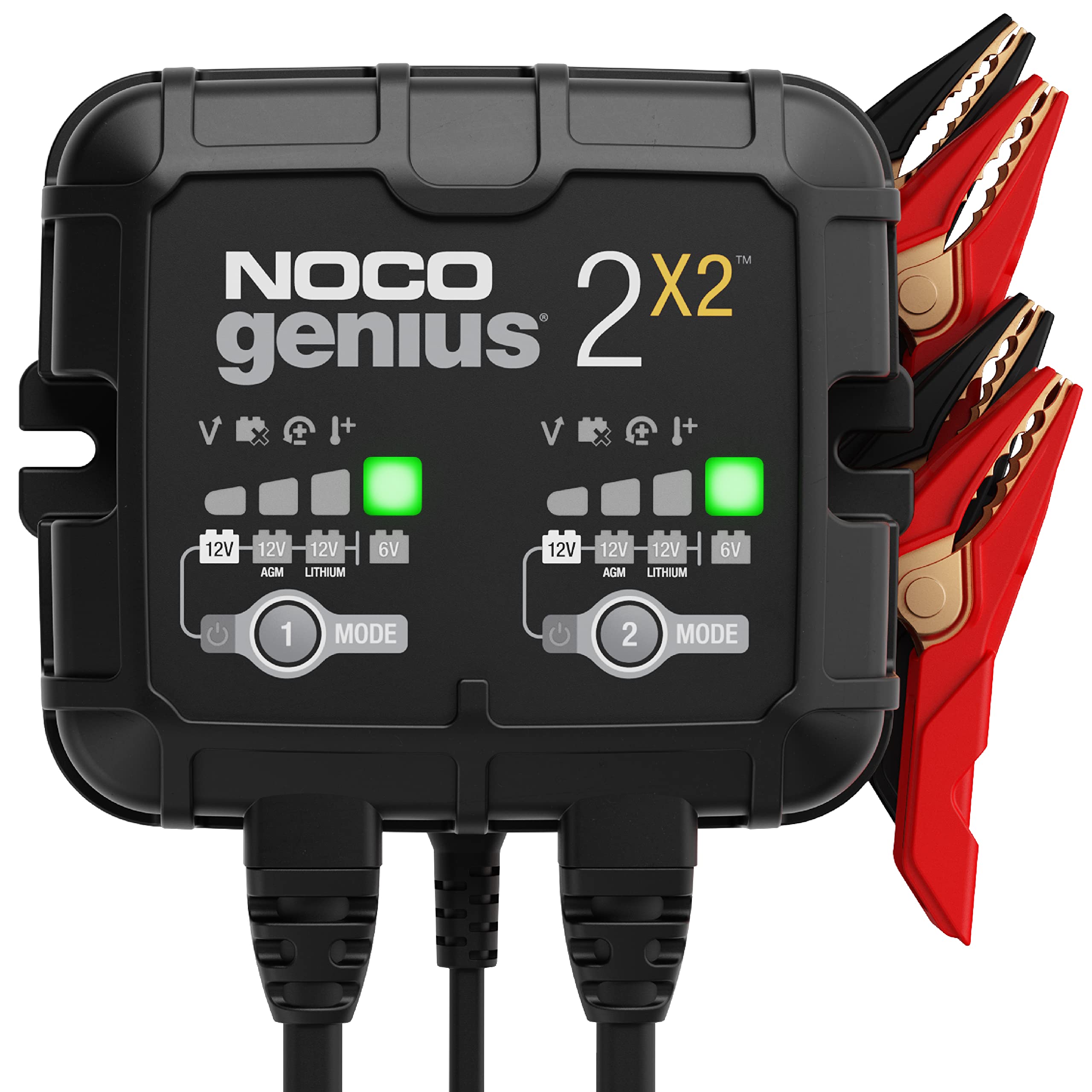 NOCO GENIUS2X2, 2-Bank, 4A (2A/Bank) Smart Car Battery ...