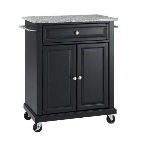 Crosley Furniture 28.25-in L x 18-in W x 36-in H Black Kitchen Island with Casters