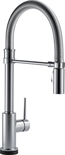 Delta Faucet Trinsic Pro Single-Handle Spring Spout Touch Kitchen Sink Faucet with Pull Down Sprayer, Touch2O Technology and Magnetic Docking Spray Head, Arctic Stainless 9659T-AR-DST
