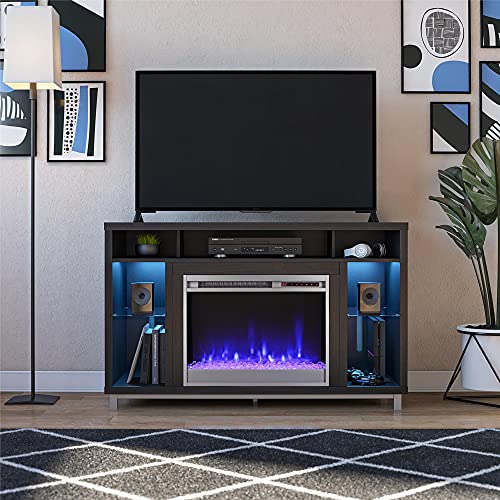 Ameriwood Home Lumina Deluxe Fireplace Stand for TVs up...