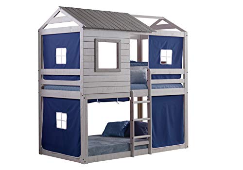Donco Kids Deer Blind Bunk Loft Bed Tent, Twin/Twin, Li...