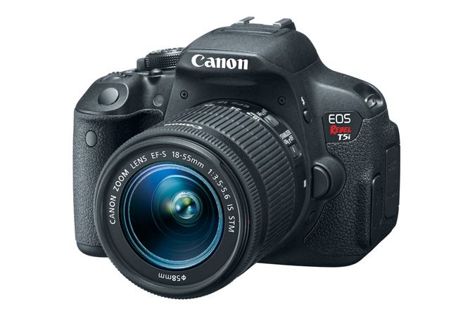 Canon EOS Rebel T5i 700D Digital SLR 18.0MP Camera with 18-55mm EF-S f/3.5-5.6 IS STM Lens, 3.0" Vari-Angle Touch Screen LCD, Black