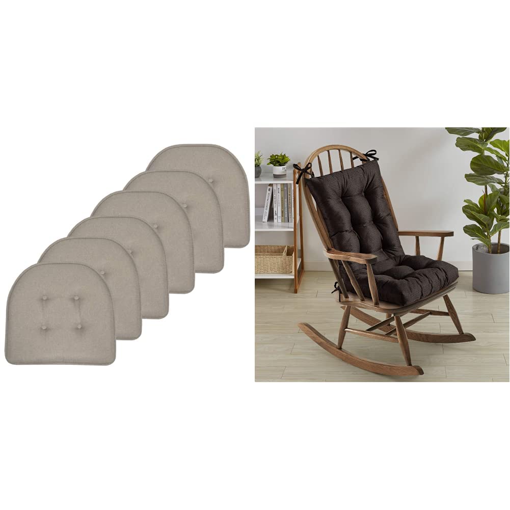 Sweet Home Collection Chair Cushion Memory Foam Pads Tu...
