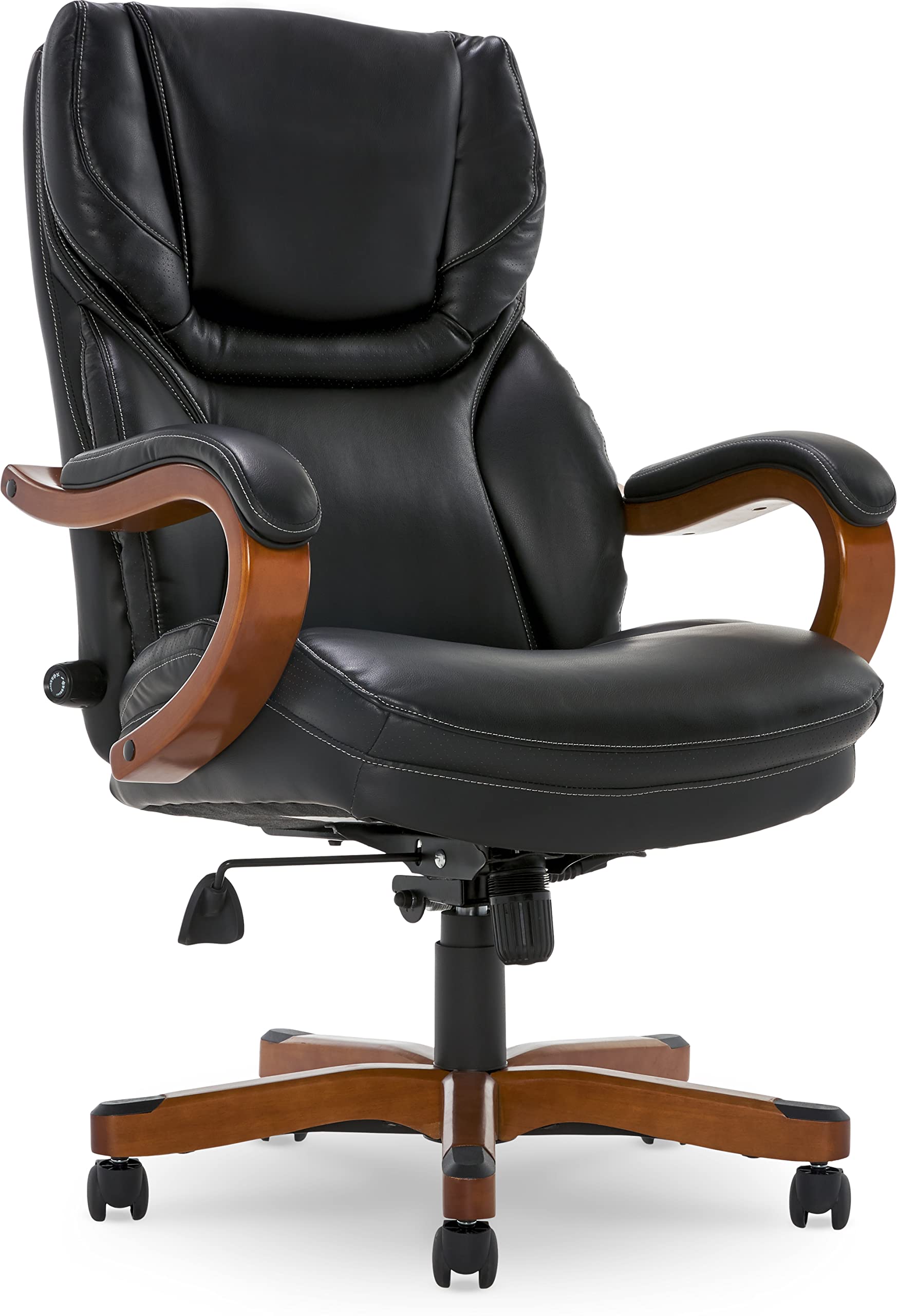 Serta Big and Tall Executive Office Chair with Wood Acc...