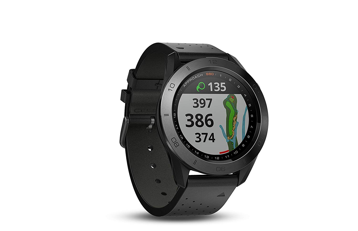 Garmin Approach S60 Premium GPS golf watch with black l...