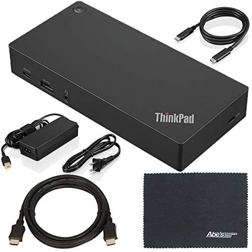 AOM Lenovo ThinkPad (40AS0090US) USB Type-C Dock Gen 2 + ZoomSpeed HDMI Cable (with Ethernet) + Starter Bundle