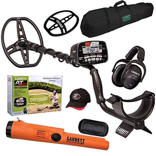 Garrett AT MAX Metal Detector with Pro-Pointer at Z-Lynk and Carry Bag, Hat