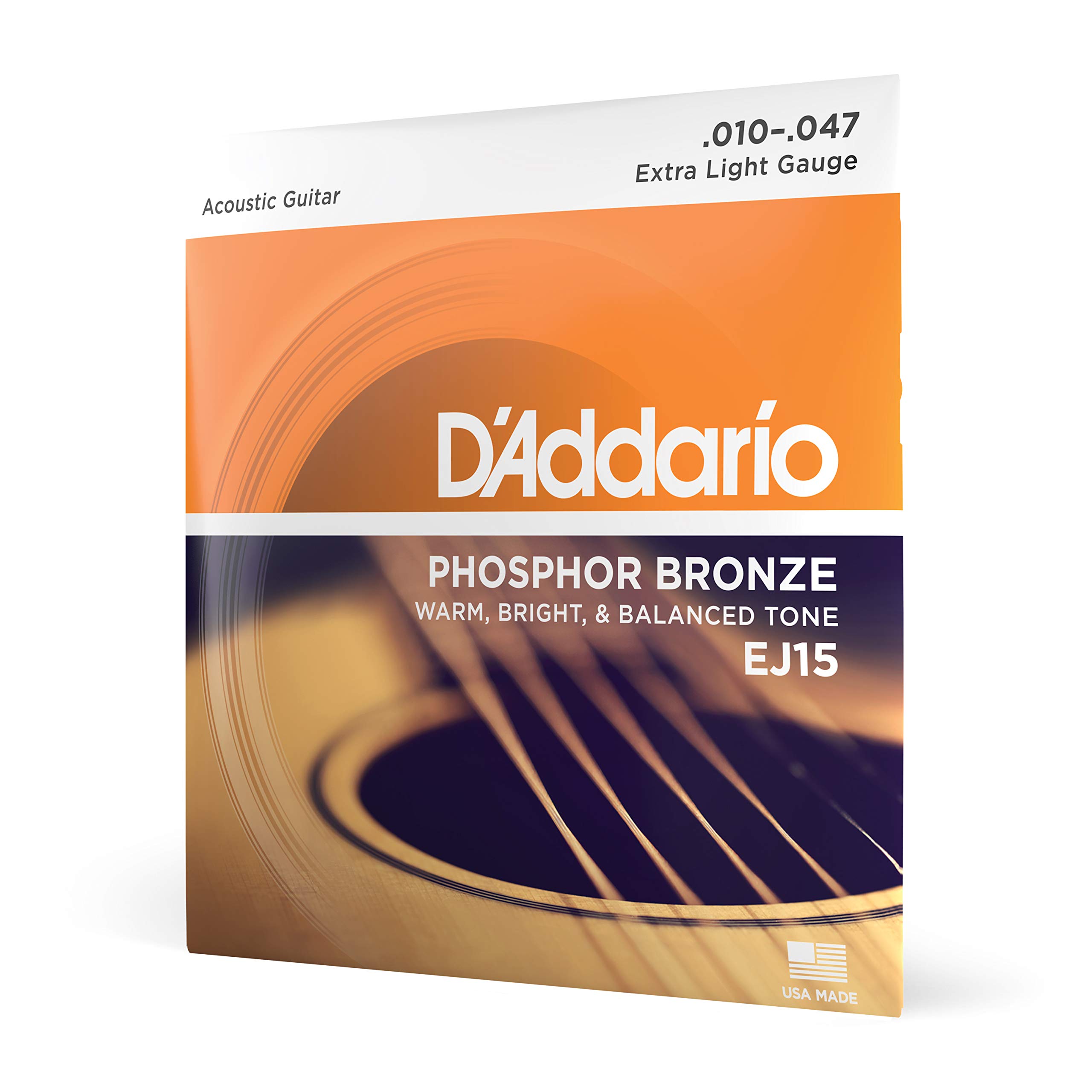 D'Addario Guitar Strings - Phosphor Bronze Acoustic Guitar Strings