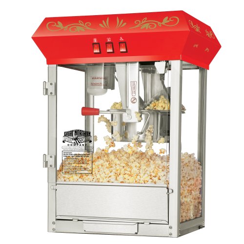 Great Northern Popcorn Company 6100  Red Countertop Foundation Popcorn Popper Machine, 8 Ounce