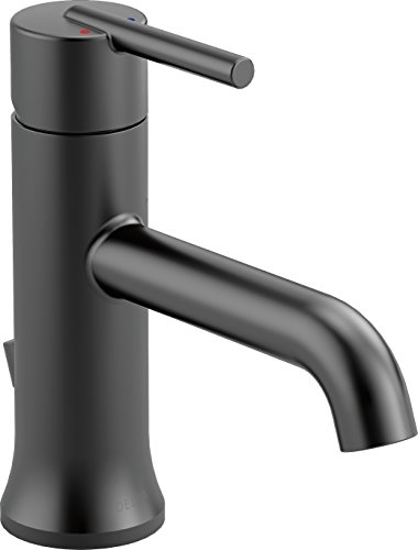 Delta Faucet Trinsic Matte Black Bathroom Faucet, Singl...