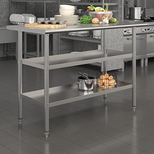 Flash Furniture Stainless Steel 18 Gauge Work Table wit...
