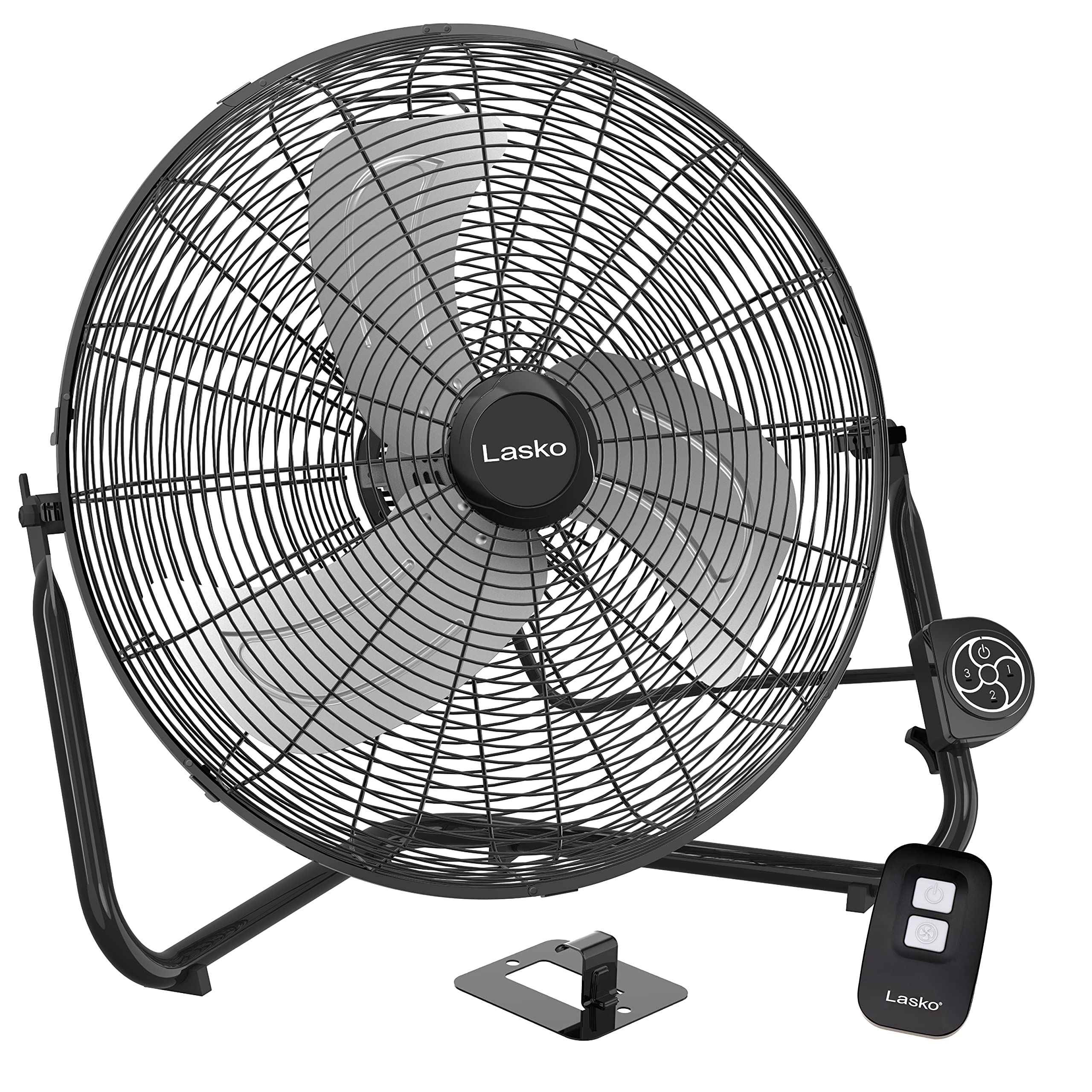 Lasko High Velocity Fan with QuickMount for Floor or Wall Mount Use, 3 Powerful Speeds, Remote Control for Garage, Shop, Attic, 20