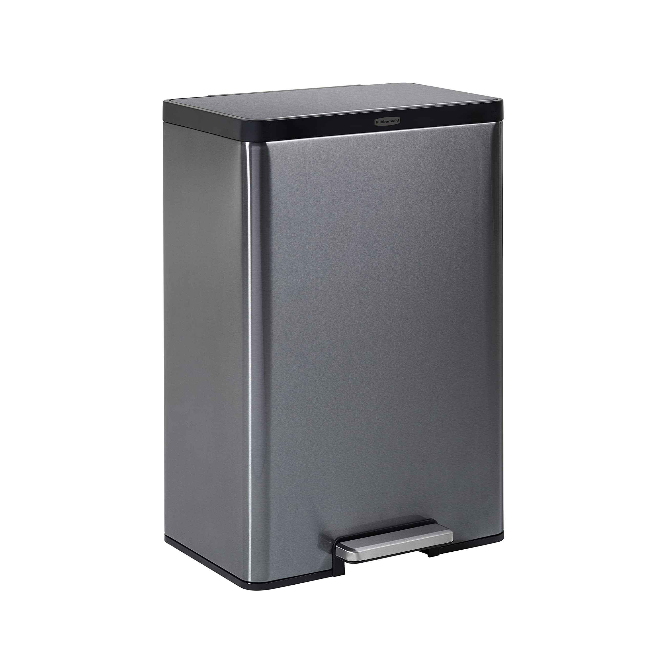 Rubbermaid Stainless Steel Metal Step-On Trash Can for ...