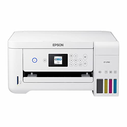  Epson Premium EcoTank 2760 All-in-One Color Inkjet Cartridge-Free Supertank Printer I Print Copy Scan I Wireless I Mobile Printing I Auto Duplex Printing I 1.44" Color LCD I Print Up to 10.5 ISO...