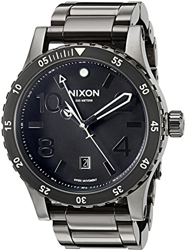 Nixon Inc. Nixon Men's 'Diplomat SS' Swiss Quartz Stainless Steel Watch, Color:Black (Model: A2771885)