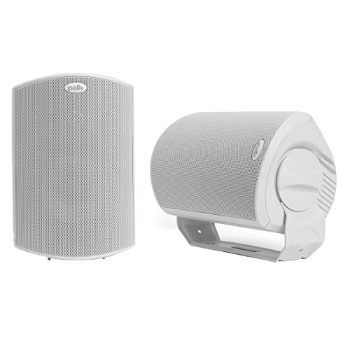 Polk Audio Atrium 6 Outdoor All-Weather Speakers with Bass Reflex Enclosure (Pair, White) | Broad Sound Coverage | Speed-Lock Mounting System