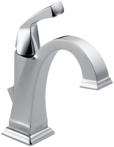 Delta Faucet Dryden Single Hole Bathroom Faucet, Single Handle Bathroom Faucet Chrome, Bathroom Sink Faucet, Diamond Seal Technology, Metal Drain Assembly, Chrome 551-DST