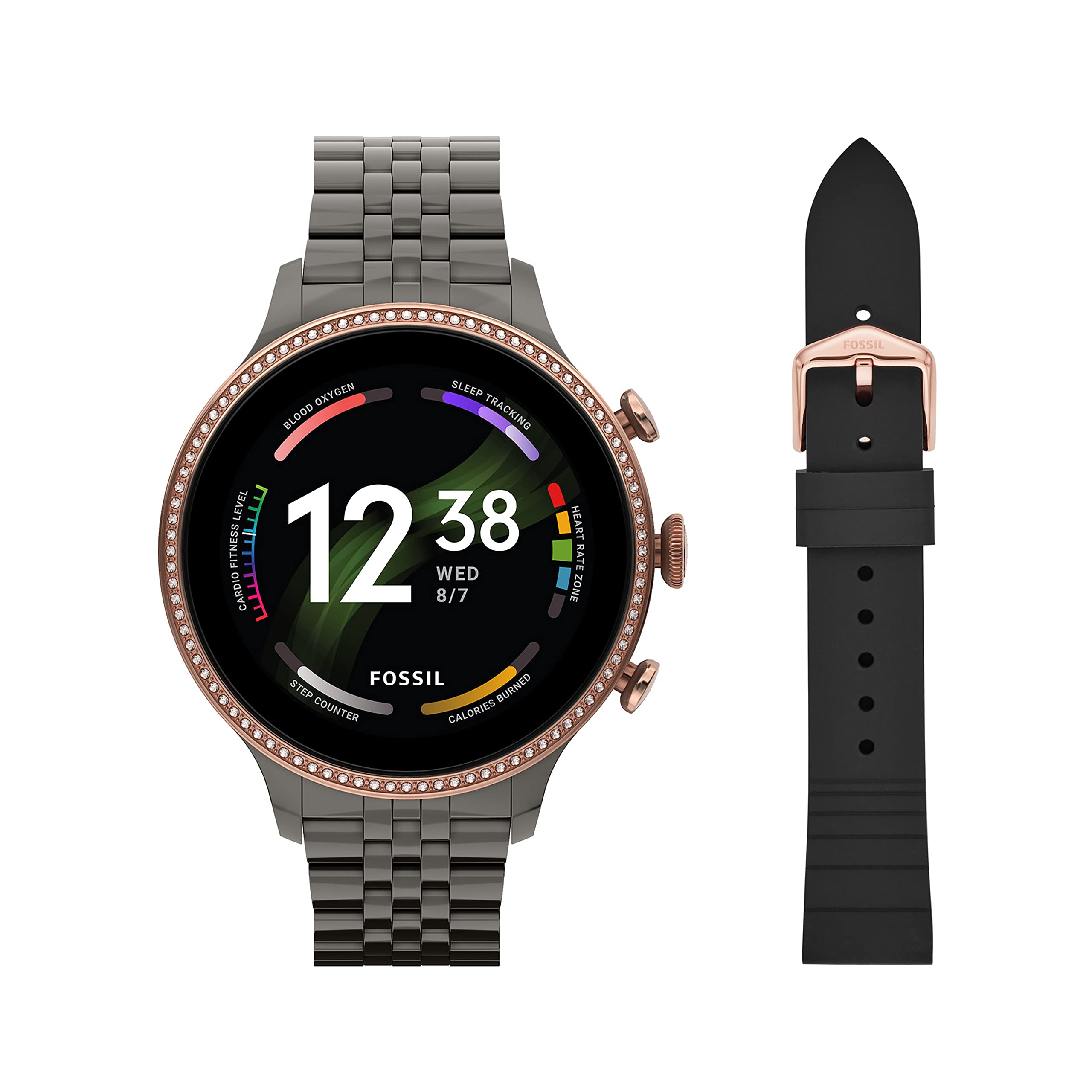 Fossil Gen 6 42mm Touchscreen Smartwatch with Alexa Built-In, Heart Rate, Blood Oxygen, Activity Tracking, GPS, Speaker, Smartphone Notifications
