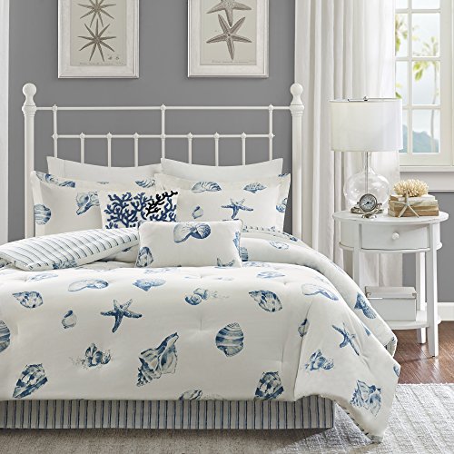 Harbor House Cozy Cotton Comforter Set-Coastal All Season Down Alternative Casual Bedding with Matching Shams, Decorative Pillows, Cal King(108