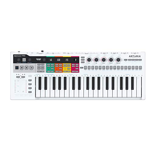 Arturia KeyStep Pro 37-Key Controller & Sequencer USB/MIDI/CV Keyboard Controller, with Aftertouch, 4 Polyphonic, 16-Track Drum Sequencer
