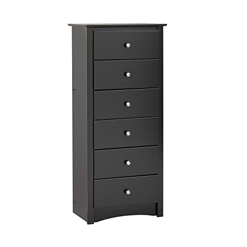 Prepac Black Sonoma Tall 6 Drawer Chest