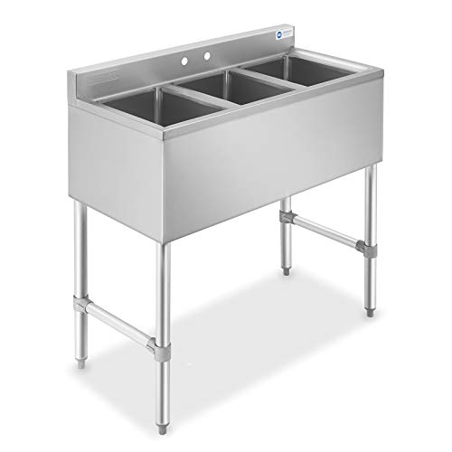 Gridmann 3 Compartment NSF Stainless Steel Commercial B...