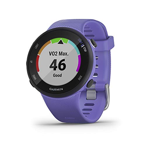 Garmin Forerunner 45S, 39mm Easy-to-use GPS Running Watch with Coach Free Training Plan Support, Purple