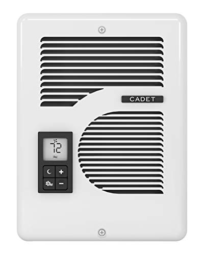 Cadet Energy Plus Wall Heater Complete Unit With Built-in Digital Thermostat (Model: CEC163TW, Part: 65215), 120/240/208 Volt, 1000/1600/1500 Watt, White