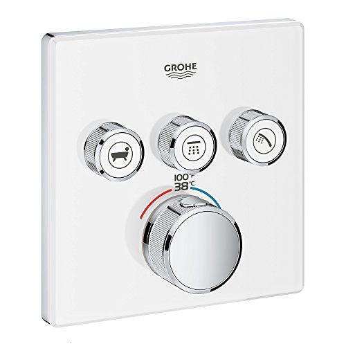Grohe 29165LS0 Grohtherm Smart Triple Function Thermostatic Trim With Control Module, Without SmartBox, Moon White