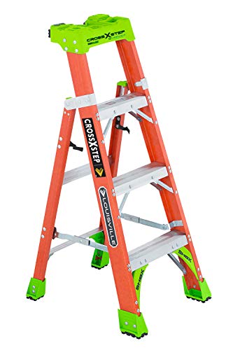 Louisville Ladder Cross-Step Fiberglass 300 lb Duty Rating Type IA Step/Shelf Ladder