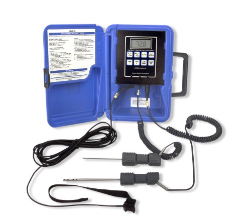  COOPER -Atkins SRH77A-E 1 and 2 Zone Temperature/Humidity Thermistor Instrument with 1075 General Purpose Puncture Probe, 4011 Pipe Strap Probe and 5028 Humidity Probe, -40°F to 300°F Temperature...