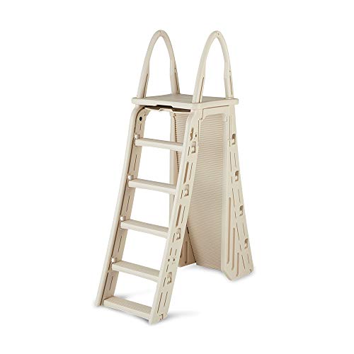 Confer Plastics A-Frame 7200 Above Ground Adjustable Pool Roll-Guard Safety Ladder