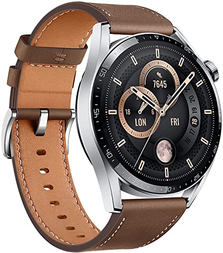Huawei Watch GT 3 46 mm Smartwatch, Durable Battery Life, All-Day SpO2 Monitoring, Personal AI Running Coach, Accurate Heart Rate Monitoring, 100+ Workout Modes, Stainless Steel