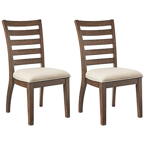 Ashley Furniture Signature Design by Ashley - Flynnter Dining Room Chairs - Set of 2 - Ladder Back - Rustic Style - Tan/Brown