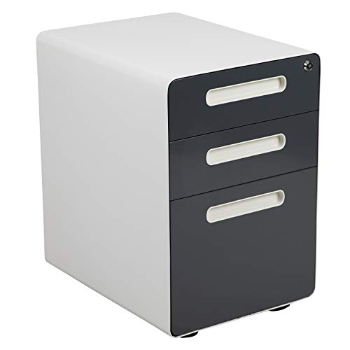 Flash Furniture 3-Drawer Mobile Filing Cabinets, White ...