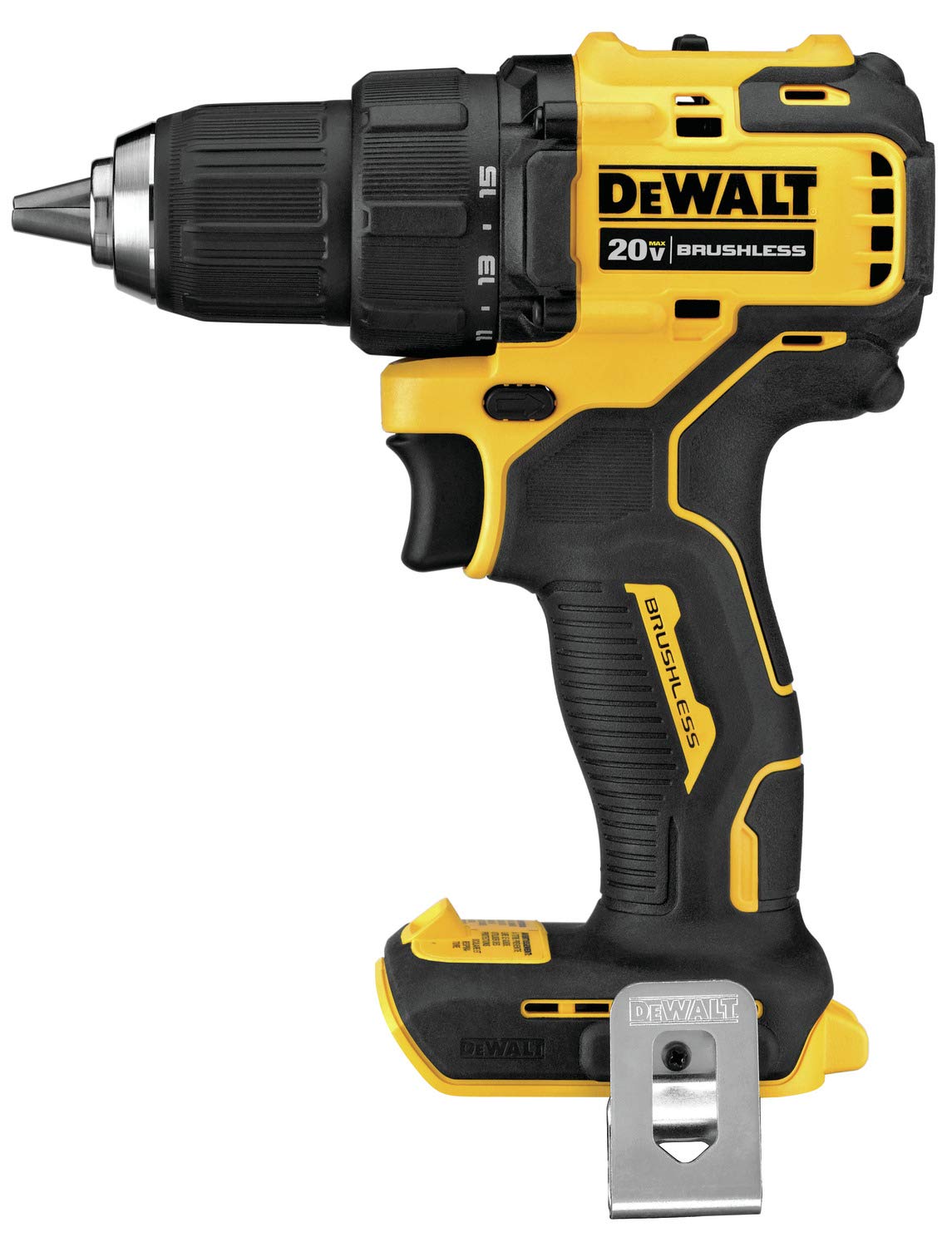 DEWALT ATOMIC 20V MAX* Cordless Drill, 1/2-Inch, Tool Only (DCD708B)