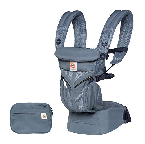ERGObaby Carrier, Omni 360 All Carry Positions Baby Carrier with Cool Air Mesh, Oxford Blue