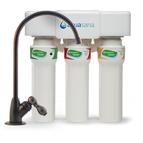 Aquasana 3-Stage Max Flow Claryum Under Sink Water Filter System - Kitchen Counter Claryum Filtration - Filters 99% Of Chlorine - ?Oil-Rubbed Bronze Faucet - ?AQ-5300+.62
