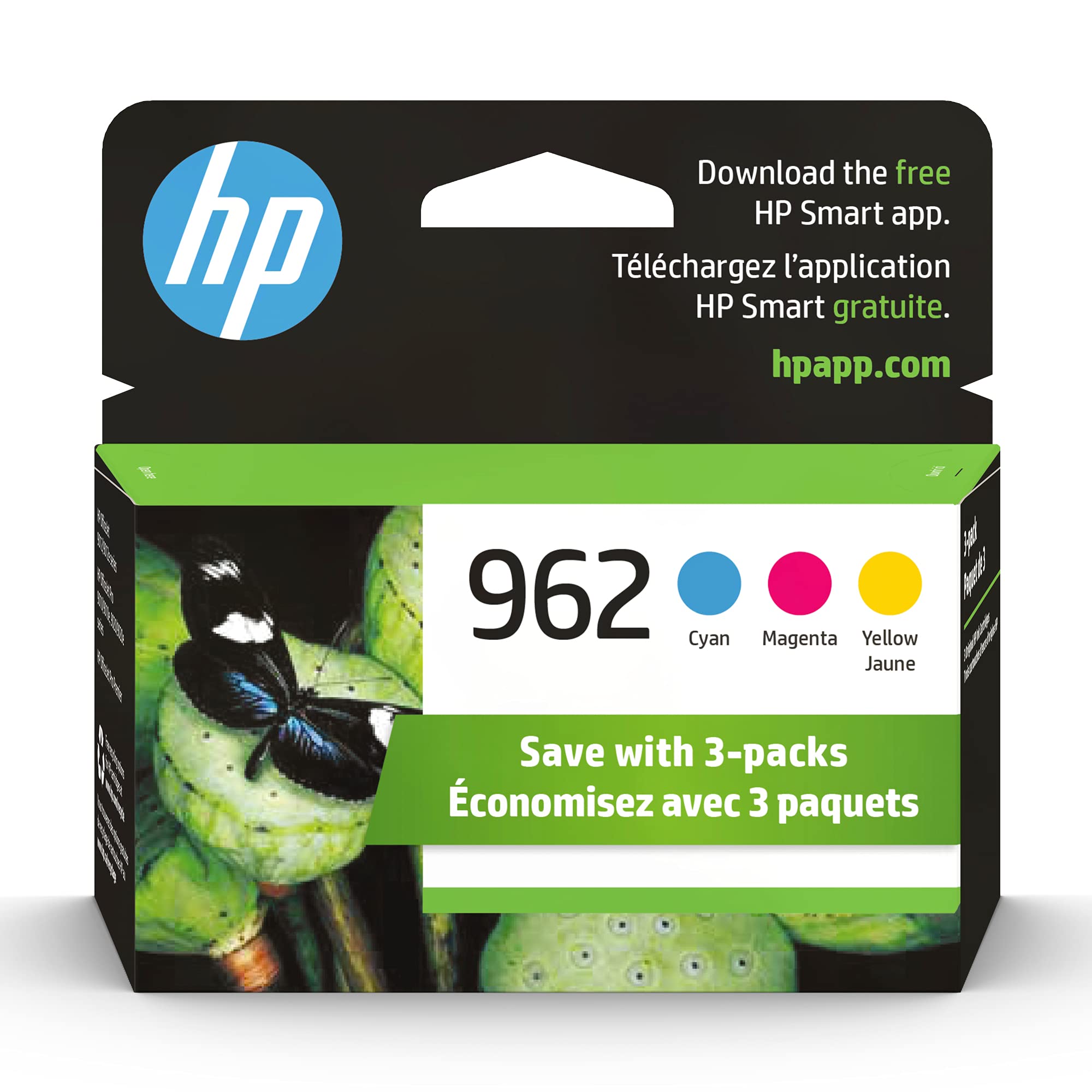HP 962 Cyan, Magenta, Yellow Ink Cartridges (3 Count -pack of 1) | Works with  OfficeJet 9010 Series,  OfficeJet Pro 9010, 9020 Series | Eligible for Instant Ink | 3YP00AN