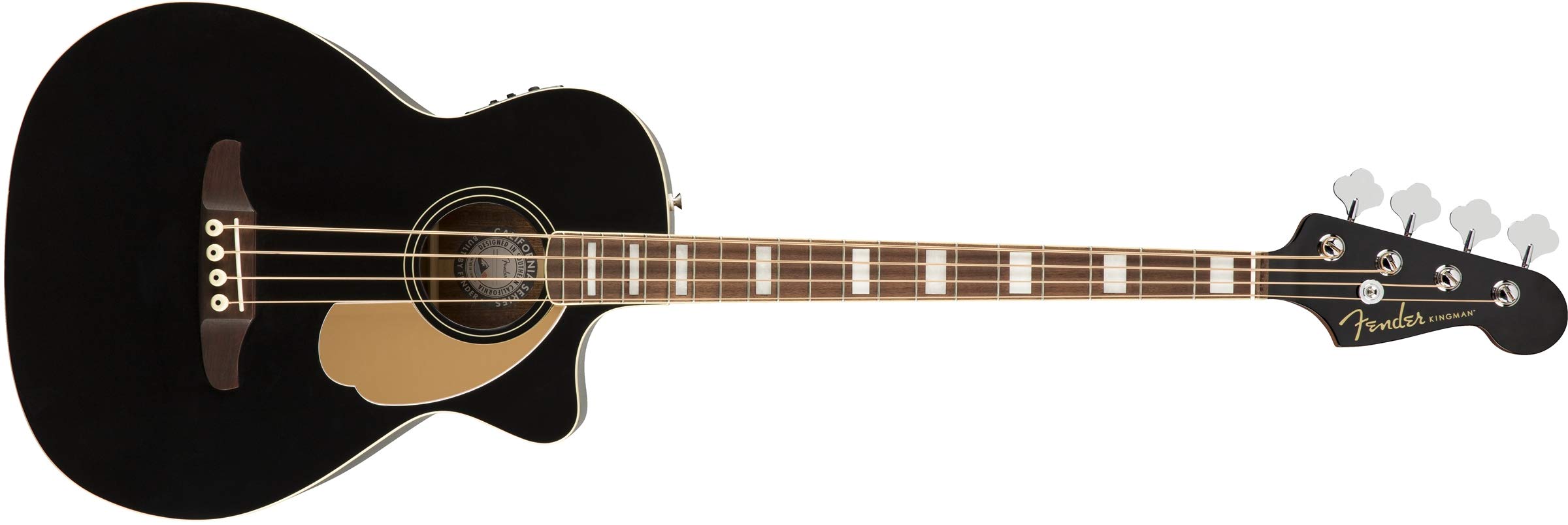 Fender Kingman Acoustic Bass Guitar (V2) - Black - with...