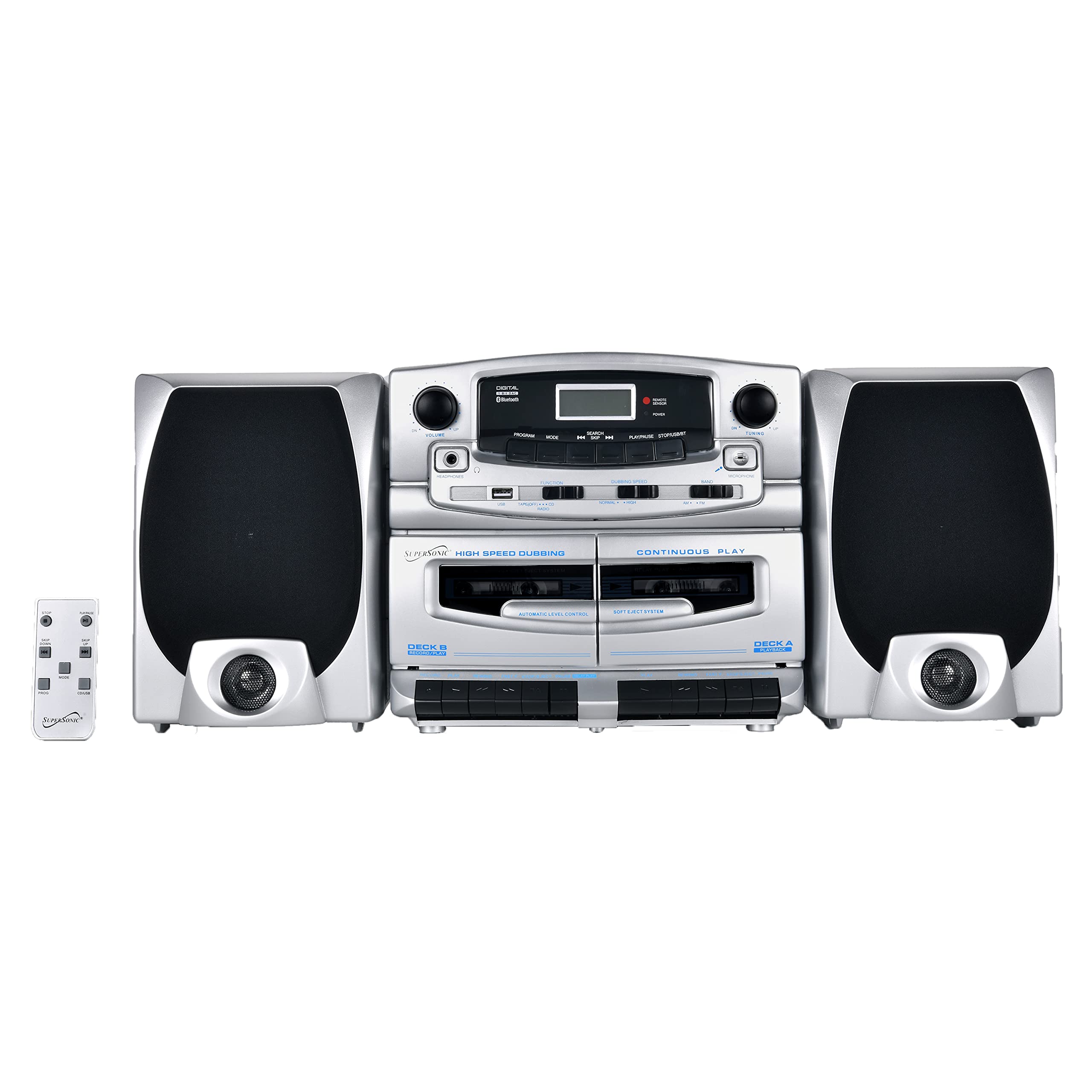 Supersonic SC-2121BT Bluetooth 5.0 Audio System with CD...