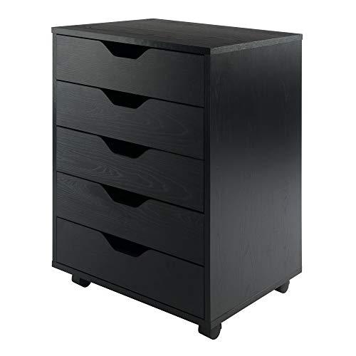 Winsome Halifax Wooden Mobile Storage Cabinet in Black