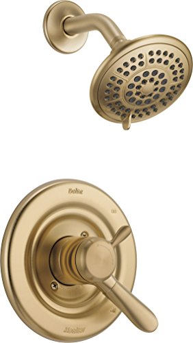 Delta Faucet Lahara 17 Series Dual-Function Shower Trim Kit with 5-Spray Touch-Clean Shower Head, Champagne Bronze T17238-CZ (Valve Not Included)