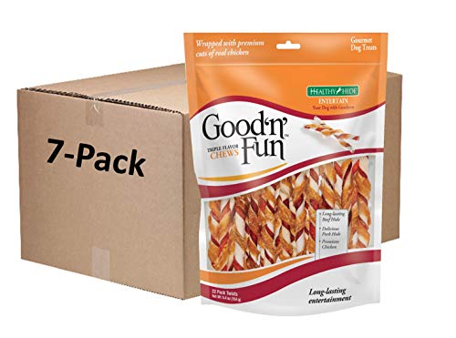 Good'n'Fun Triple Flavor Twists, Treat your Dog, Pack o...
