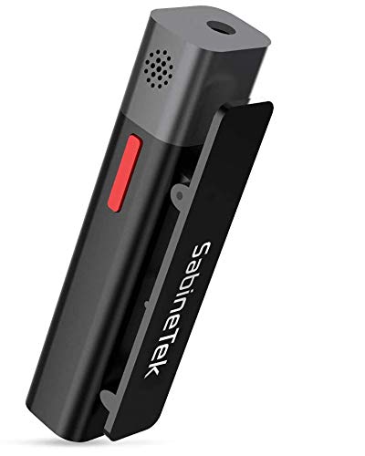 SabineTek SmartMike+ Wireless Bluetooth Microphone for Content Creators - Rechargeable, Hands-Free Clip-on Lavalier Lape (Black)