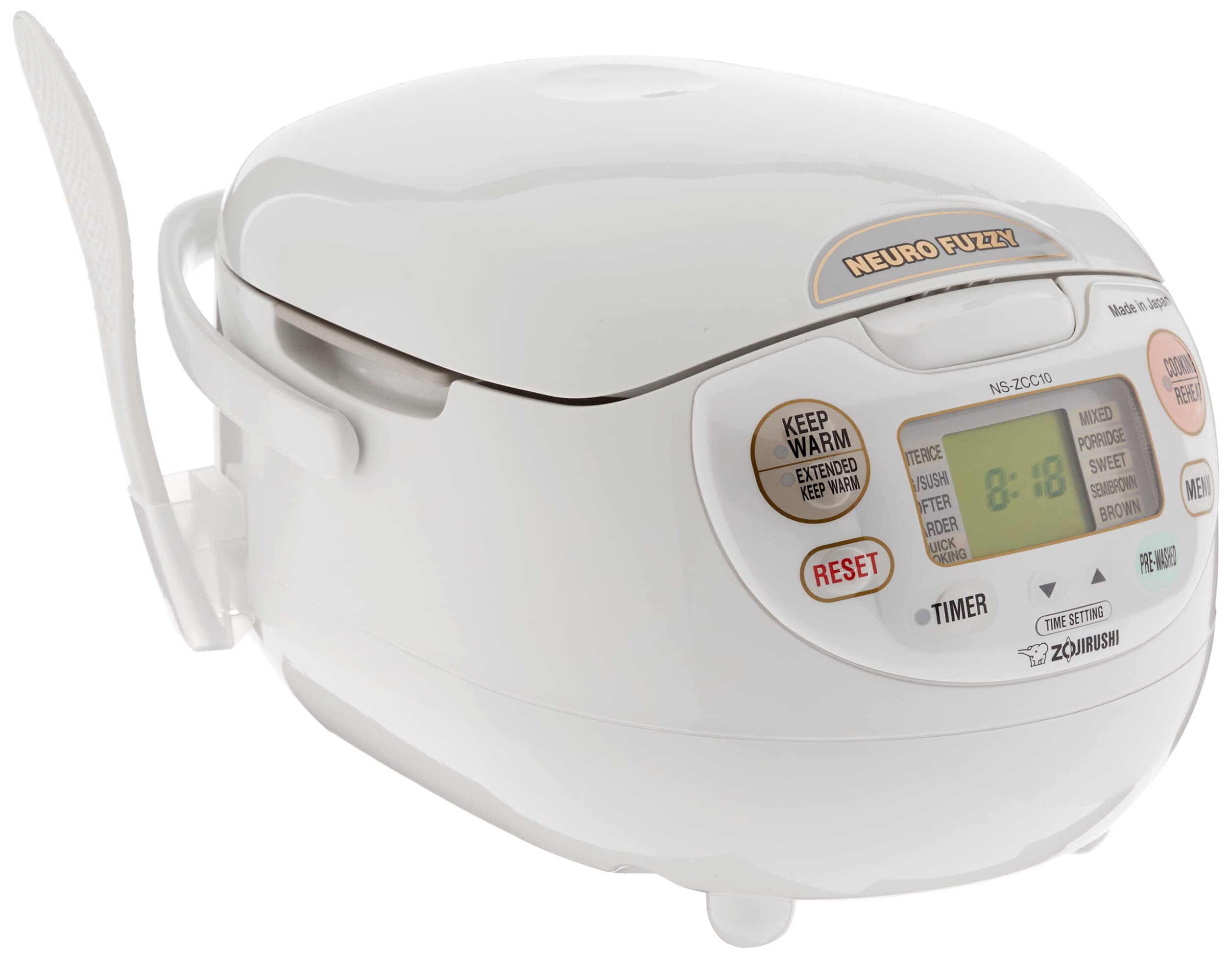 Zojirushi 5-1/2-Cup (Uncooked) Neuro Fuzzy Rice Cooker and Warmer, Premium White