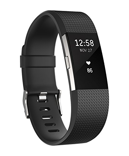 FITEZ Fitbit Charge 2 Heart Rate + Fitness Wristband, Black, Small