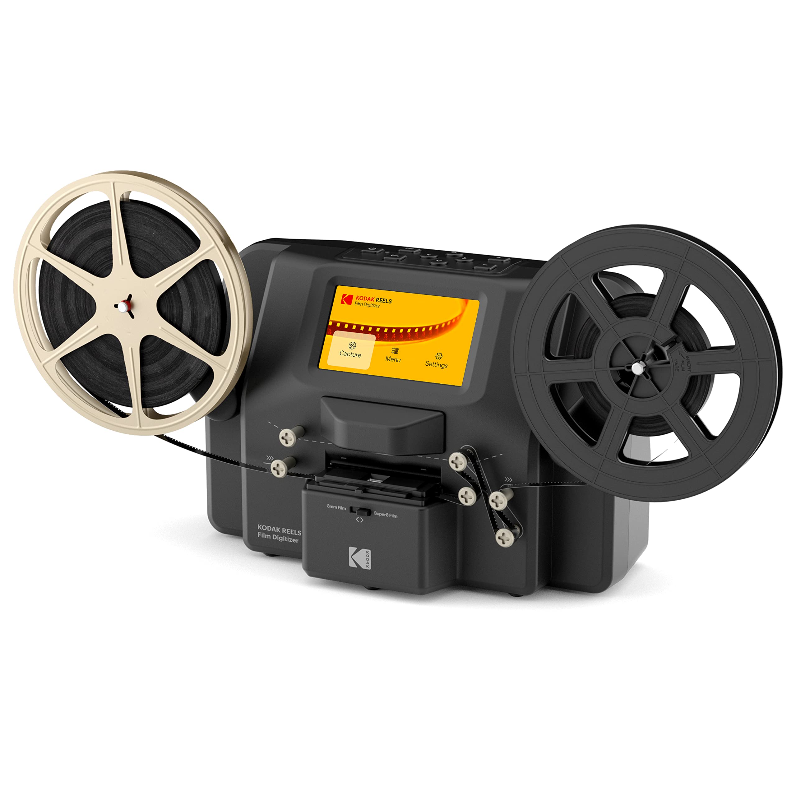  Kodak REELS 8mm & Super 8 Films Digitizer Converter with Big 5” Screen, Scanner Converts Film Frame by Frame to Digital MP4 Files for Viewing, Sharing & Saving on SD Card for 3” 4” 5” 7” and...