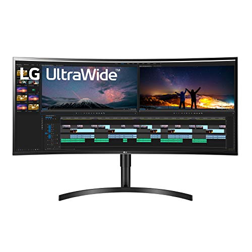 LG 38WN75C-B 38-Inch Class 21:9 Curved UltraWide QHD+ (3840 x 1600) IPS Display with HDR 10 and Tilt/Height Adjustable Stand, Black