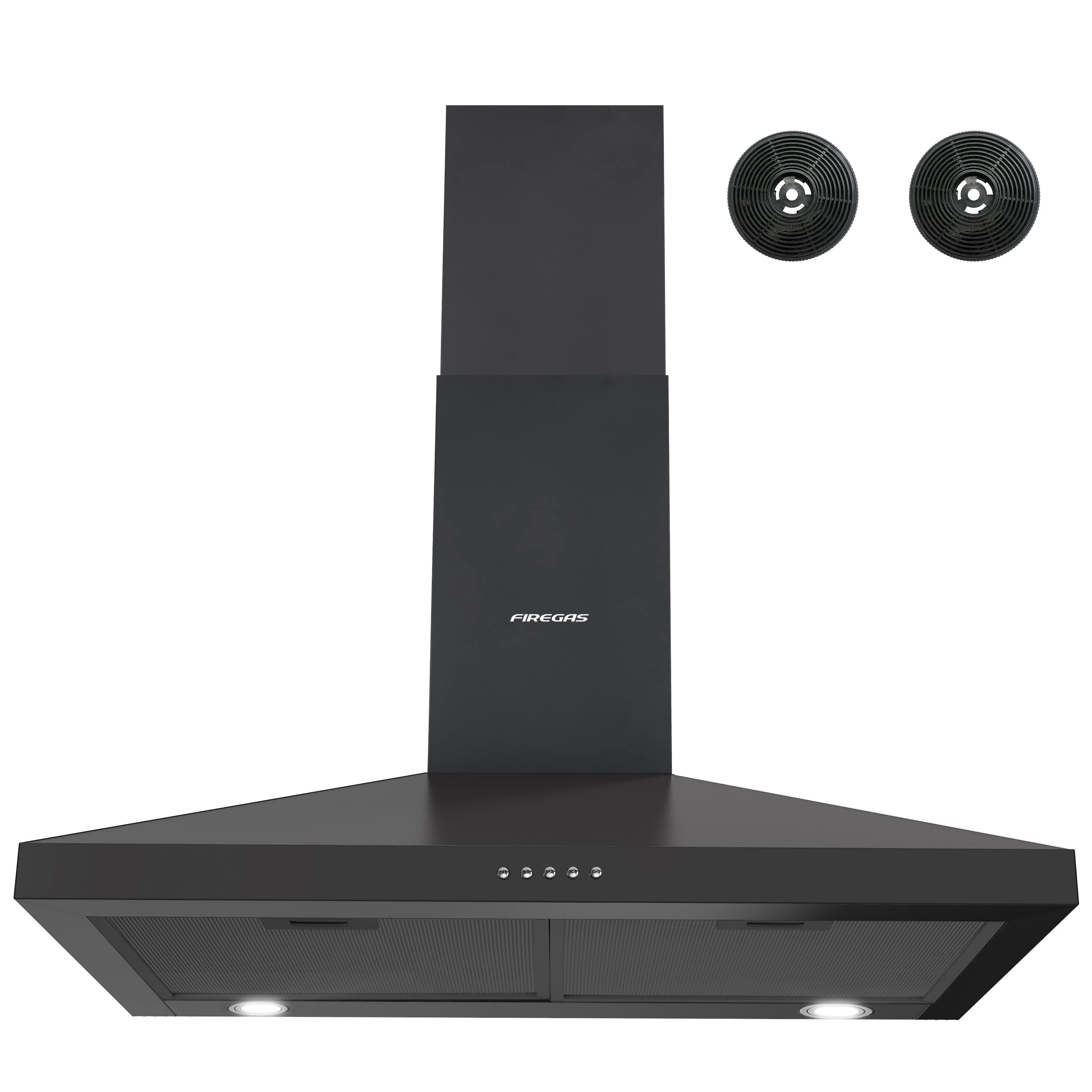 Firegas Range Hood 30 inch,Wall Mount Range Hood with Ductless Convertible Duct, Kitchen Chimney Style Over Stove Vent, 3 Speed Exhaust Fan, Permanent Filters, LED Lights in Stainless Steel